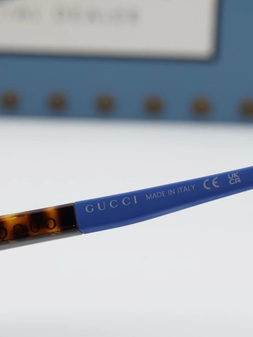 Gucci GG1735S 003 Rectangle Sunglasses - Havana / Blue
